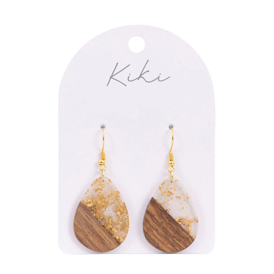 KiKi Earrings by Splosh Gold Foil Tear Drop
