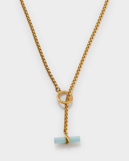Katie Loxton Azura T Bar Necklace with Semi Precious Stone