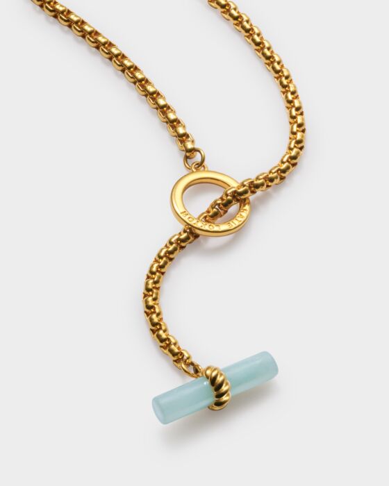 Katie Loxton Azura T Bar Necklace with Semi Precious Stone