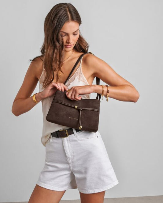 Katie Loxton Lori Crossbody Bag Suedette Bitter Chocolate
