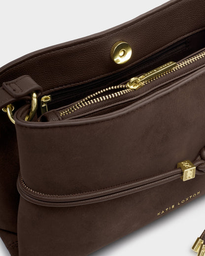 Katie Loxton Lori Crossbody Bag Suedette Bitter Chocolate