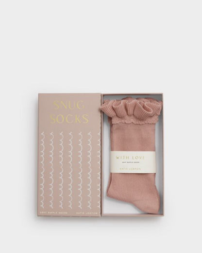Katie Loxton Ruffle Socks Pink Gift Boxed