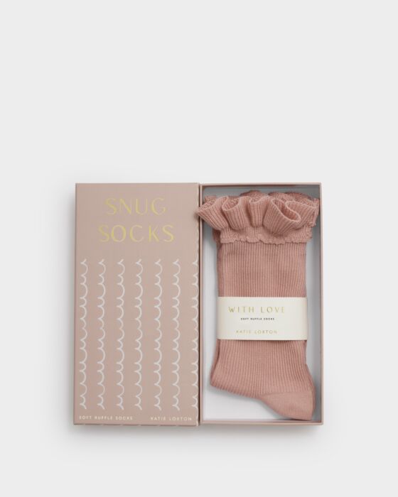 Katie Loxton Ruffle Socks Pink Gift Boxed