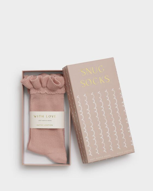 Katie Loxton Ruffle Socks Pink Gift Boxed