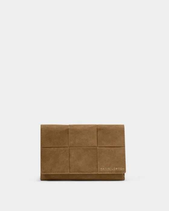 Katie Loxton Taya Woven Purse Suedette in Caramel