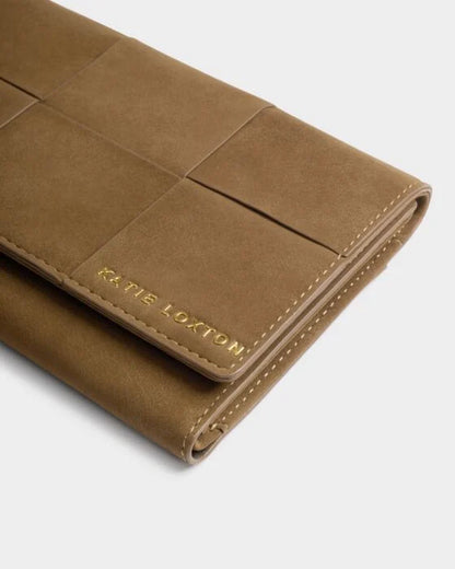 Katie Loxton Taya Woven Purse Suedette in Caramel