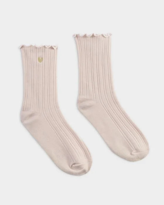 Katie Loxton Frill Socks - Heart Blush Pink