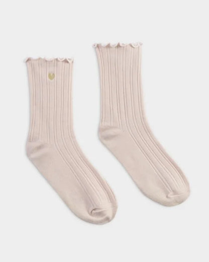 Katie Loxton Frill Socks - Heart Blush Pink
