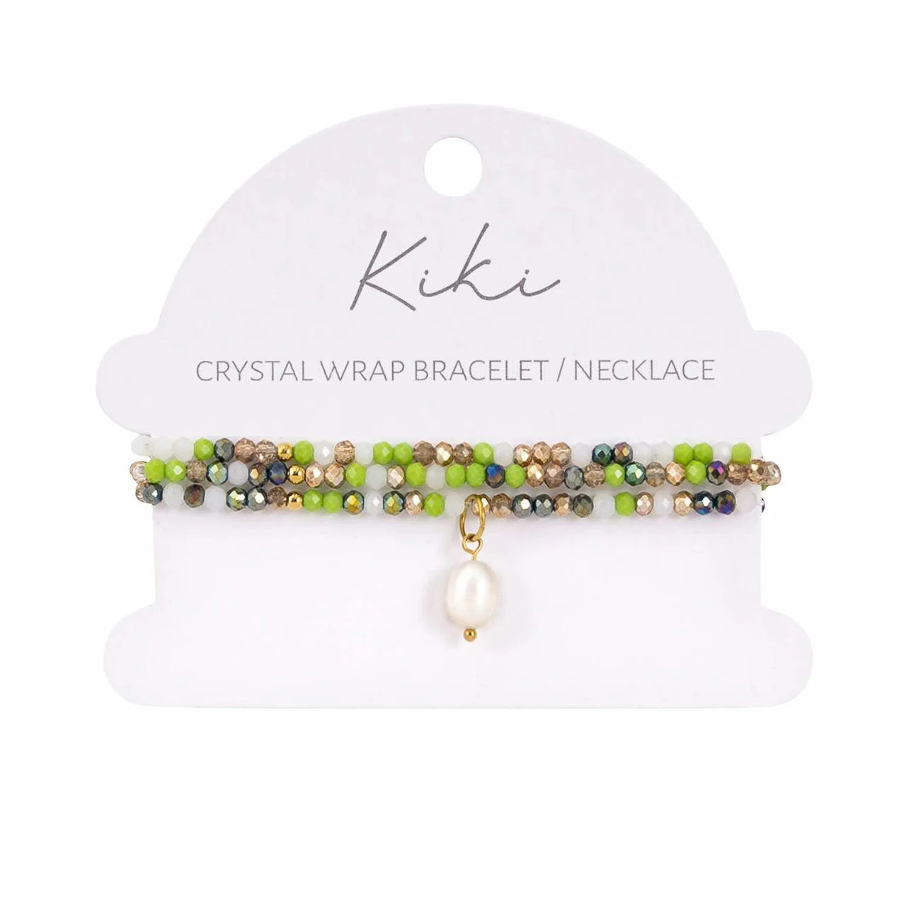 Kiki Crystal Wrap Bracelet / Necklace Green Oracle