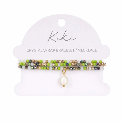 Kiki Crystal Wrap Bracelet / Necklace Green Oracle
