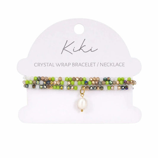 Kiki Crystal Wrap Bracelet / Necklace Green Oracle