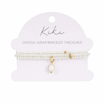 Kiki Crystal Wrap Bracelet / Necklace Snow Blossom