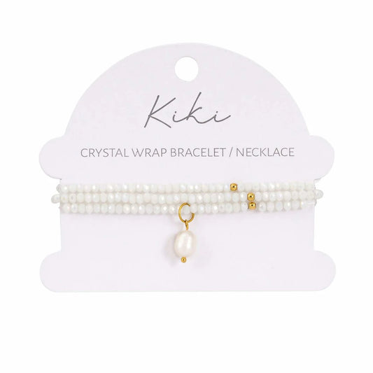 Kiki Crystal Wrap Bracelet / Necklace Snow Blossom