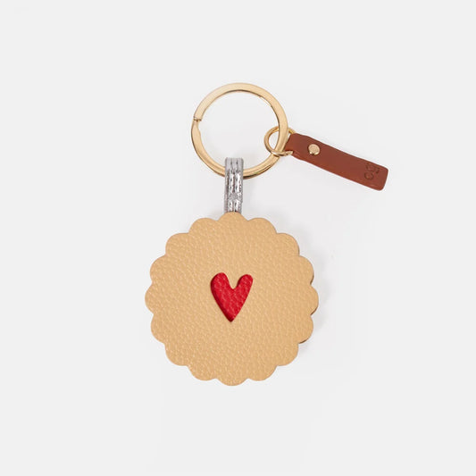 Caroline Gardner Red Heart Biscuit Key Ring