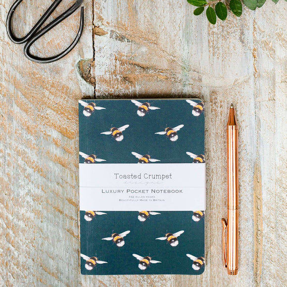 Toasted Crumpet Bee Noir A6 Lined Pocket Notebook