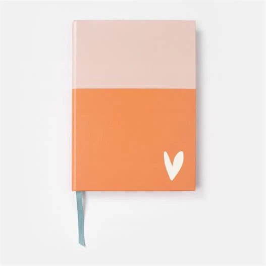 Caroline Gardner Orange/Pale Pink Slim Hardback Notebook