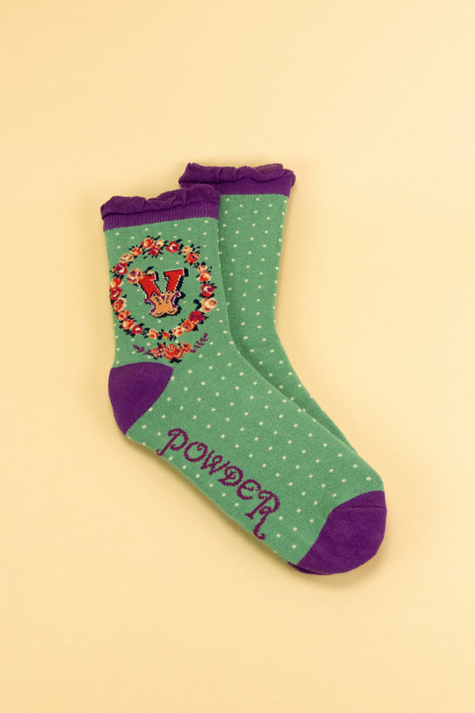 Powder Initial Socks - V