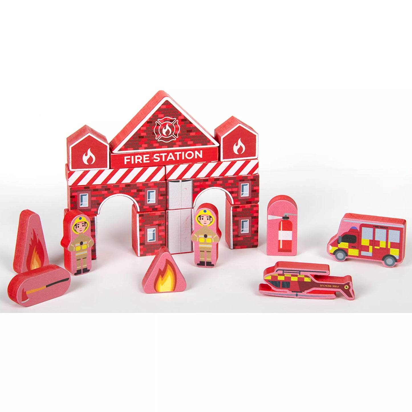 Retro Toys Fire Station Building Blocks