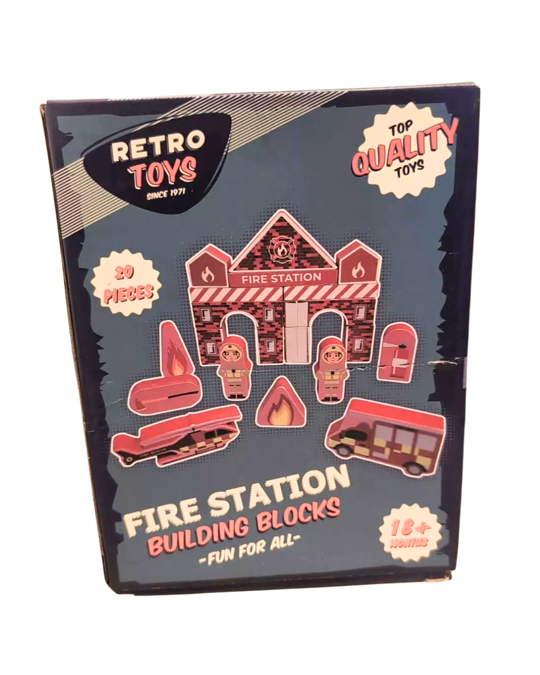 Retro Toys Fire Station Building Blocks
