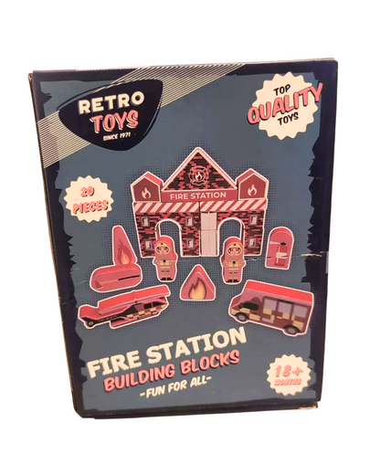 Retro Toys Fire Station Building Blocks
