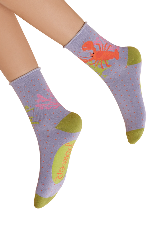 Powder Ladies Socks - Lilac Lobster
