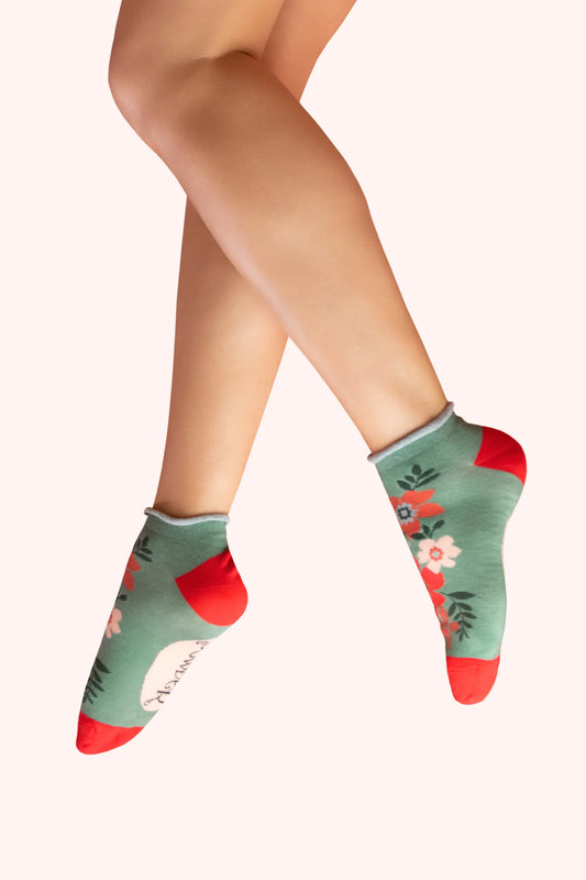 Powder Ladies Trainer Socks - Floral