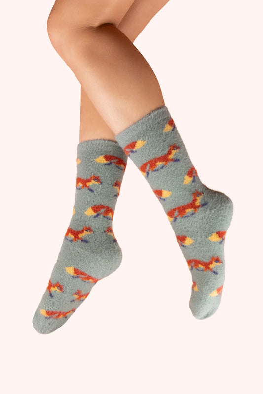 Powder Fuzzy Socks - Fox