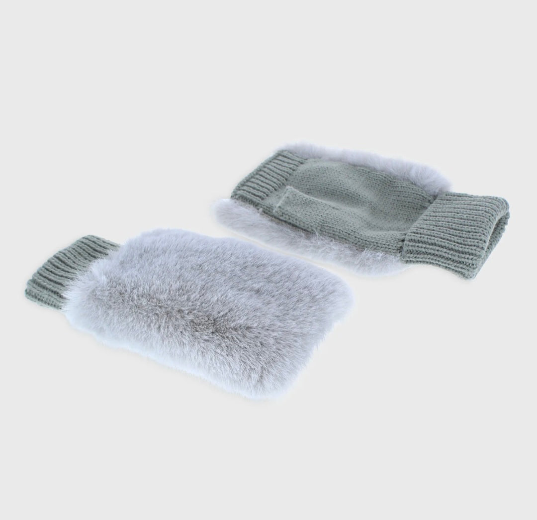 Millie Mae Faux Fur Fingerless Gloves - Various Colours