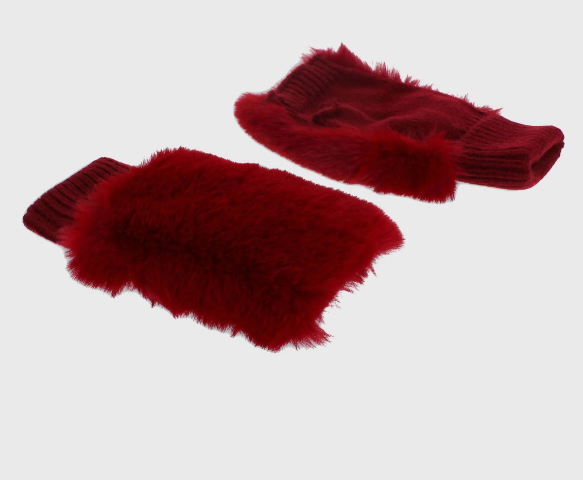 Millie Mae Faux Fur Fingerless Gloves - Various Colours