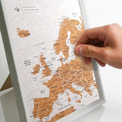 Travel Map Europe Desk Size - Grey