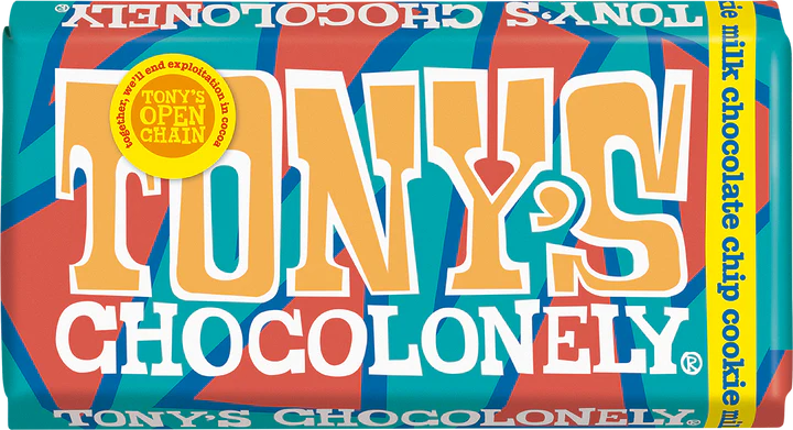 TONY'S Chocolonely Milk Chocolate Chip Cookie Chocolate Bar