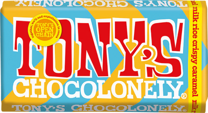 TONY'S Chocolonely Milk Rice Crispy Caramel Chocolate Bar