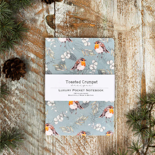 Toasted Crumpet Robin & Eucalyptus A6 Lined Pocket Notebook