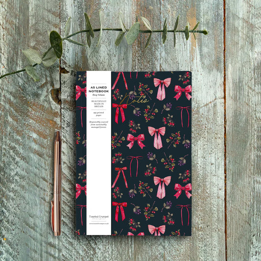 Toasted Crumpet Bow & Berries A5 Lined Chunky Notebook
