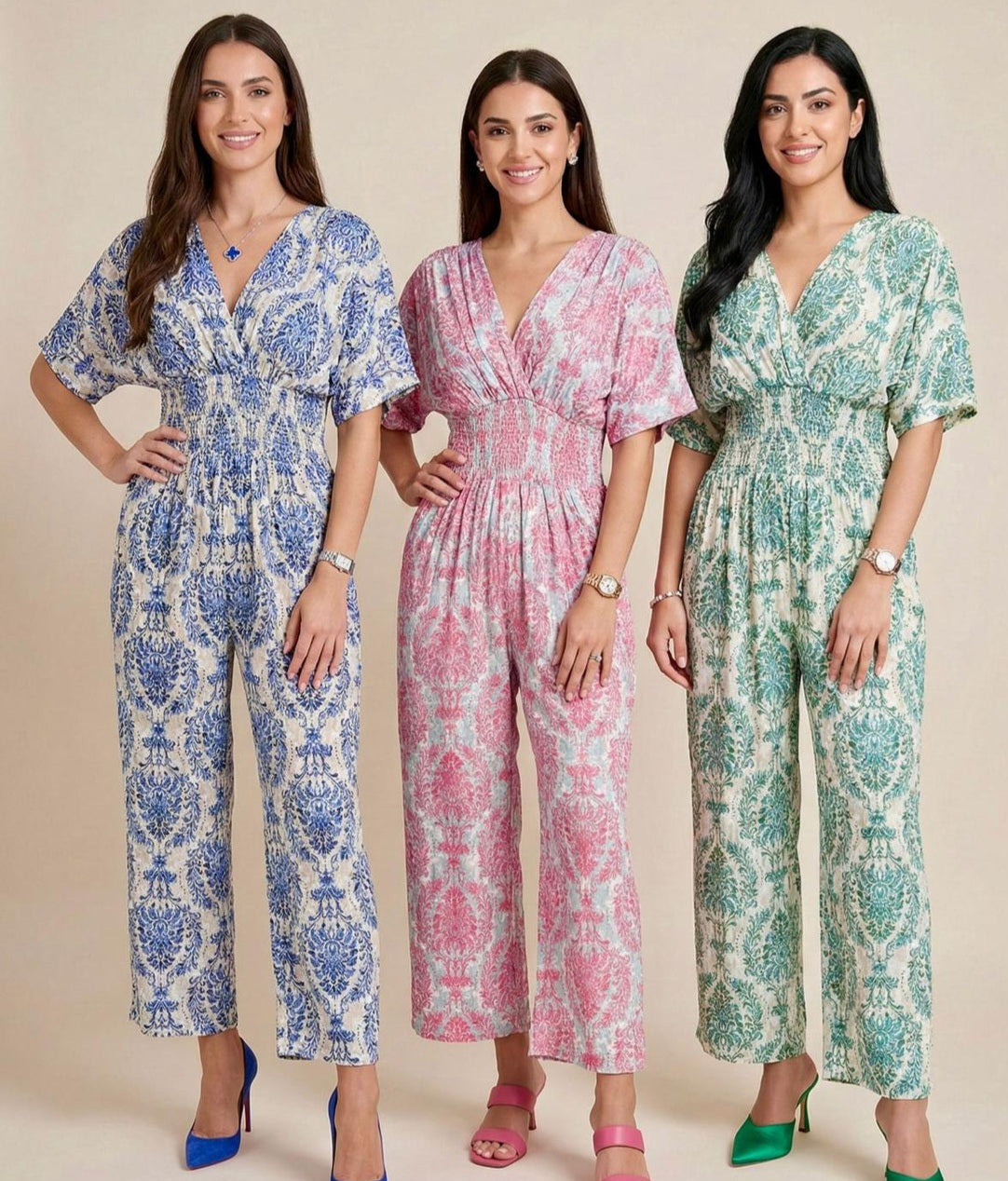 Paisley Print Gold Foil Jumpsuit