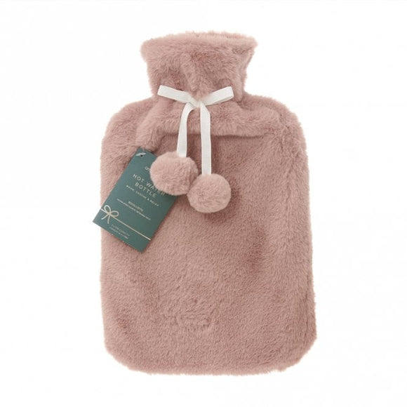 Aroma Home Pink Faux Fur Hot Water Bottle