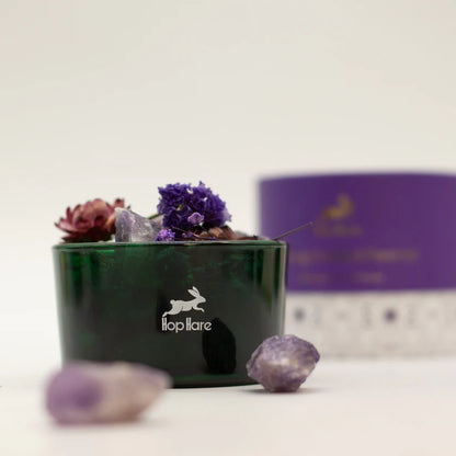 Hop Hare Diffusing Crystals & Floral Set, Amethyst and Dry Flowers - The Moon