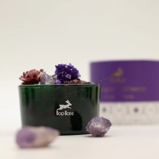 Hop Hare Diffusing Crystals & Floral Set, Amethyst and Dry Flowers - The Moon
