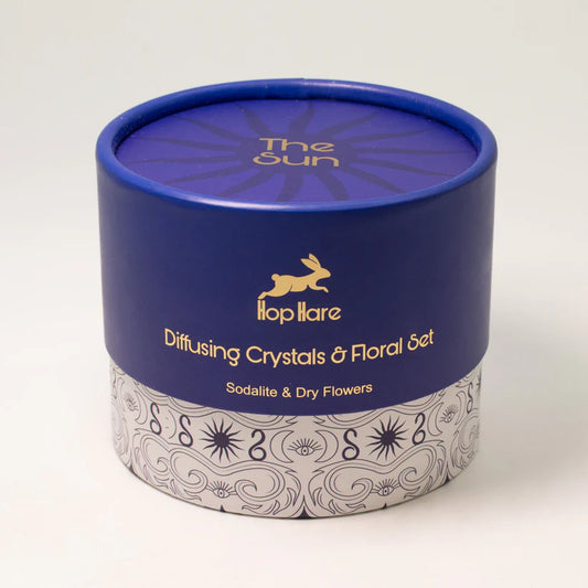 Hop Hare Diffusing Crystals & Floral Set, Sodalite and Dry Flowers - The Sun