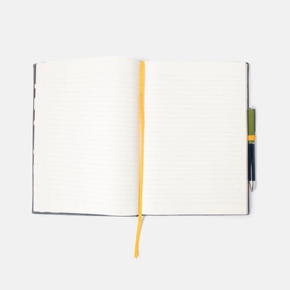 Caroline Gardner Navy/Khaki Stripe Notebook and Pen Set