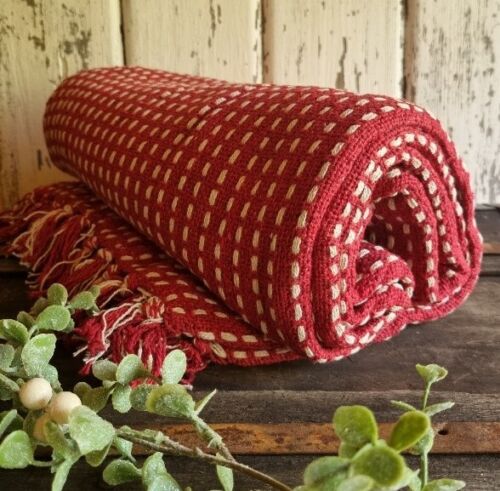 Gisela Graham Throw, Stab Stitch Ruby