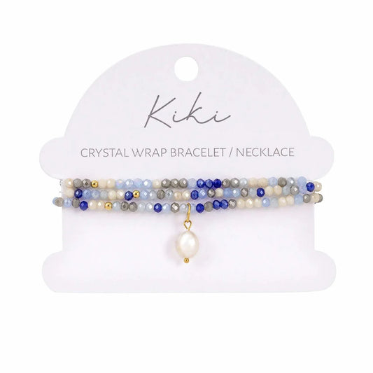 Kiki Crystal Wrap Bracelet / Necklace Azure Drift