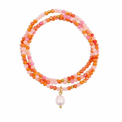 Kiki Crystal Wrap Bracelet / Necklace Blush Bloom