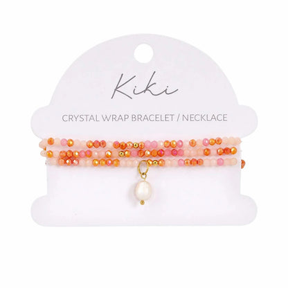 Kiki Crystal Wrap Bracelet / Necklace Blush Bloom