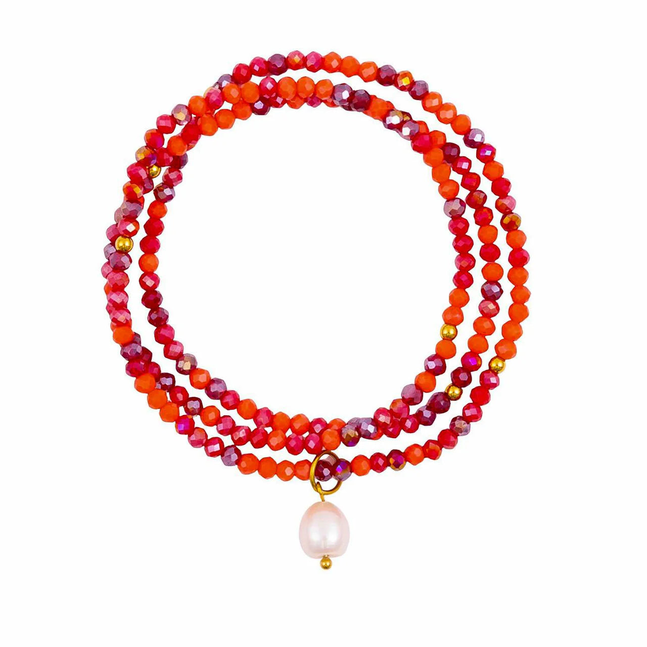 Kiki Crystal Wrap Bracelet / Necklace Crimson Flame