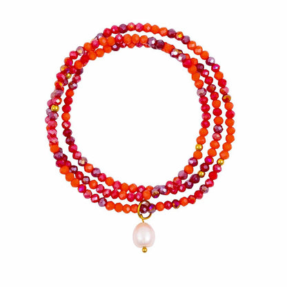 Kiki Crystal Wrap Bracelet / Necklace Crimson Flame