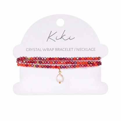 Kiki Crystal Wrap Bracelet / Necklace Crimson Flame