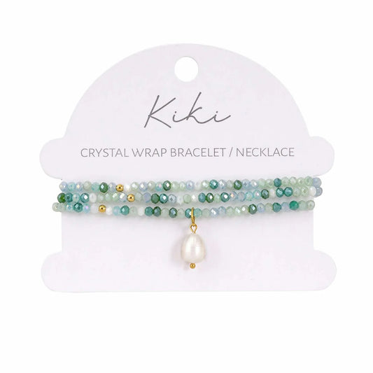 Kiki Crystal Wrap Bracelet / Necklace Emerald Song