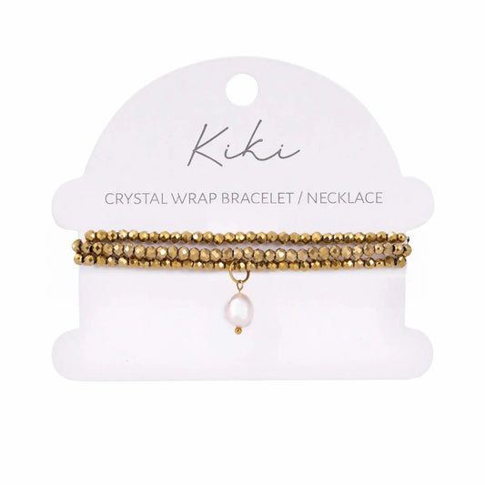 Kiki Crystal Wrap Bracelet / Necklace Golden Mirage