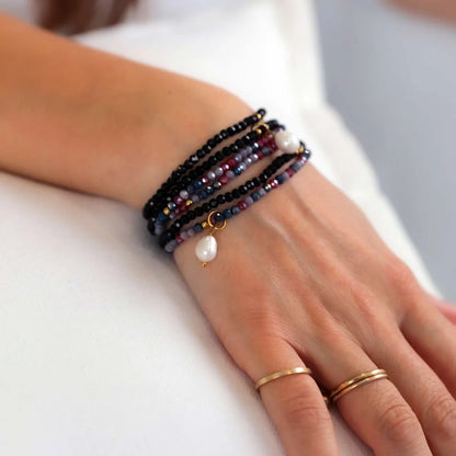Kiki Crystal Wrap Bracelet / Necklace Obsidian Dream